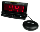 Alarm clock with large display and bed shaker.